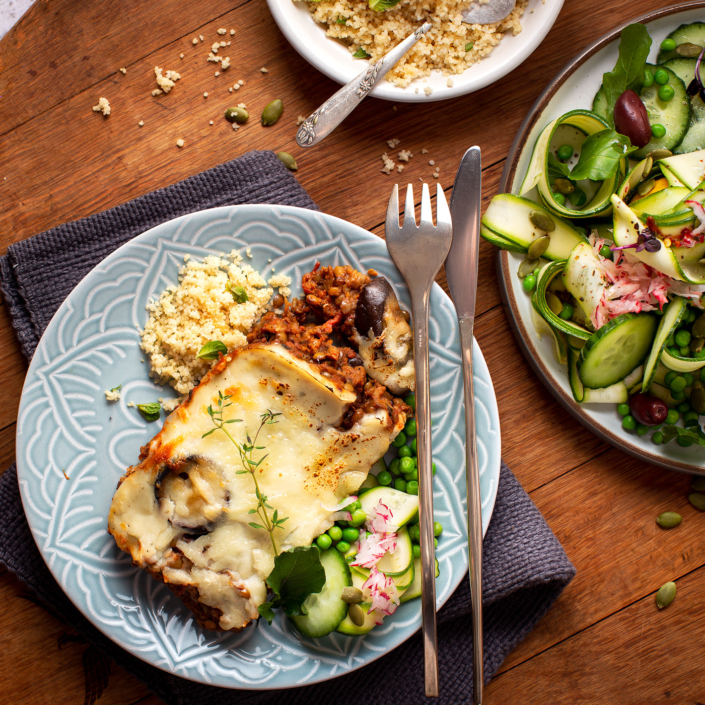 Spicy Lentil and Aubergine Moussaka 