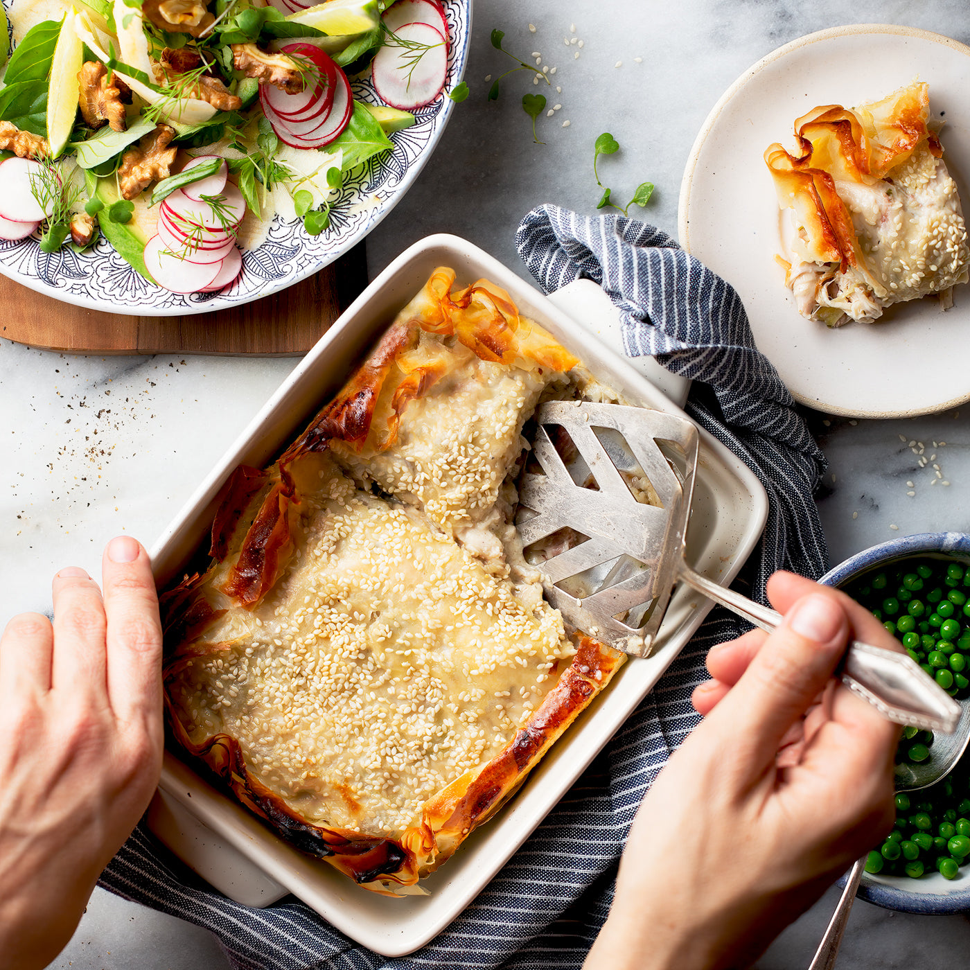 Chicken, Leek and Mushroom Phyllo Pie 